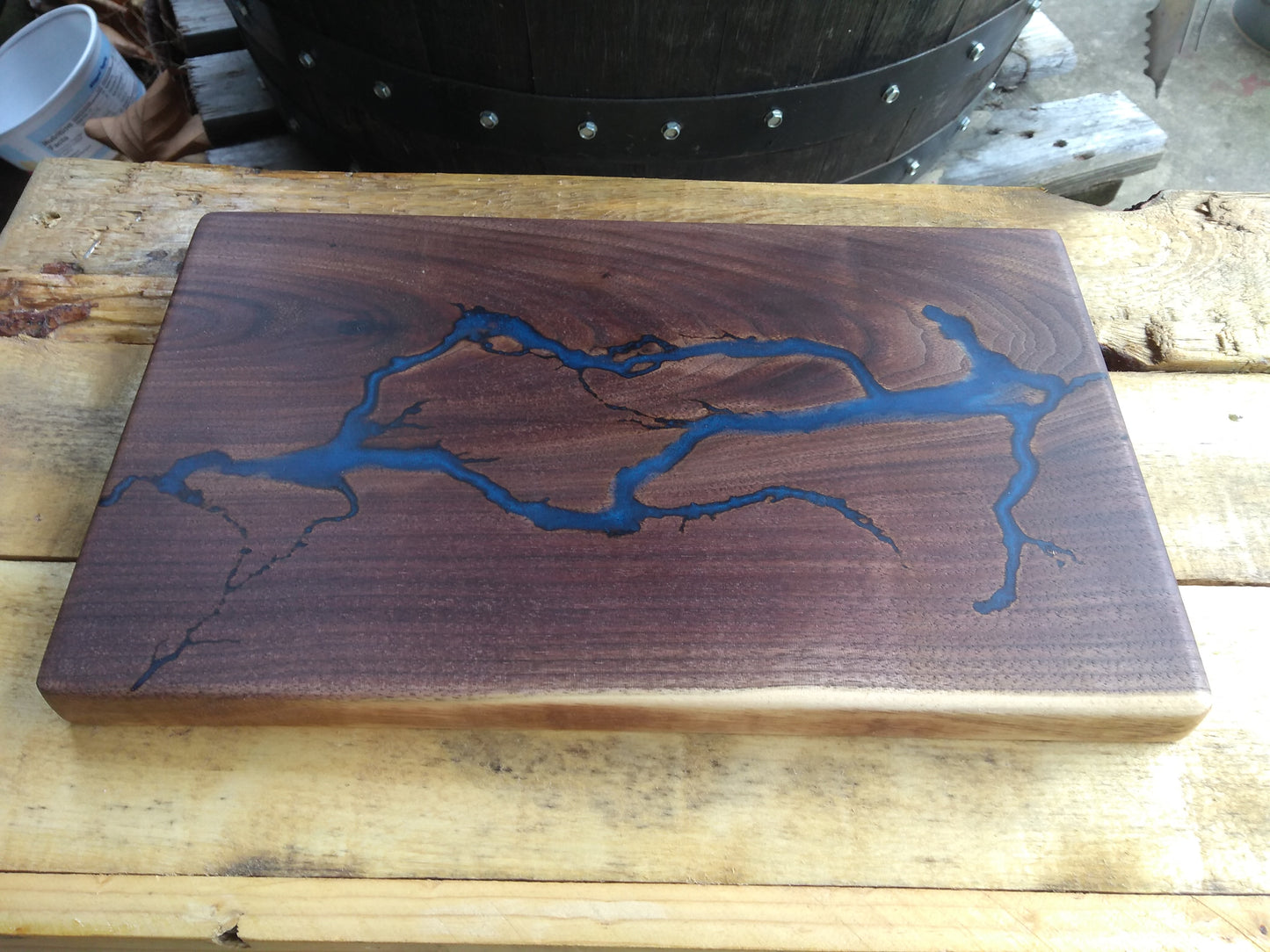 Charcuterie Board with Fractal Burn
