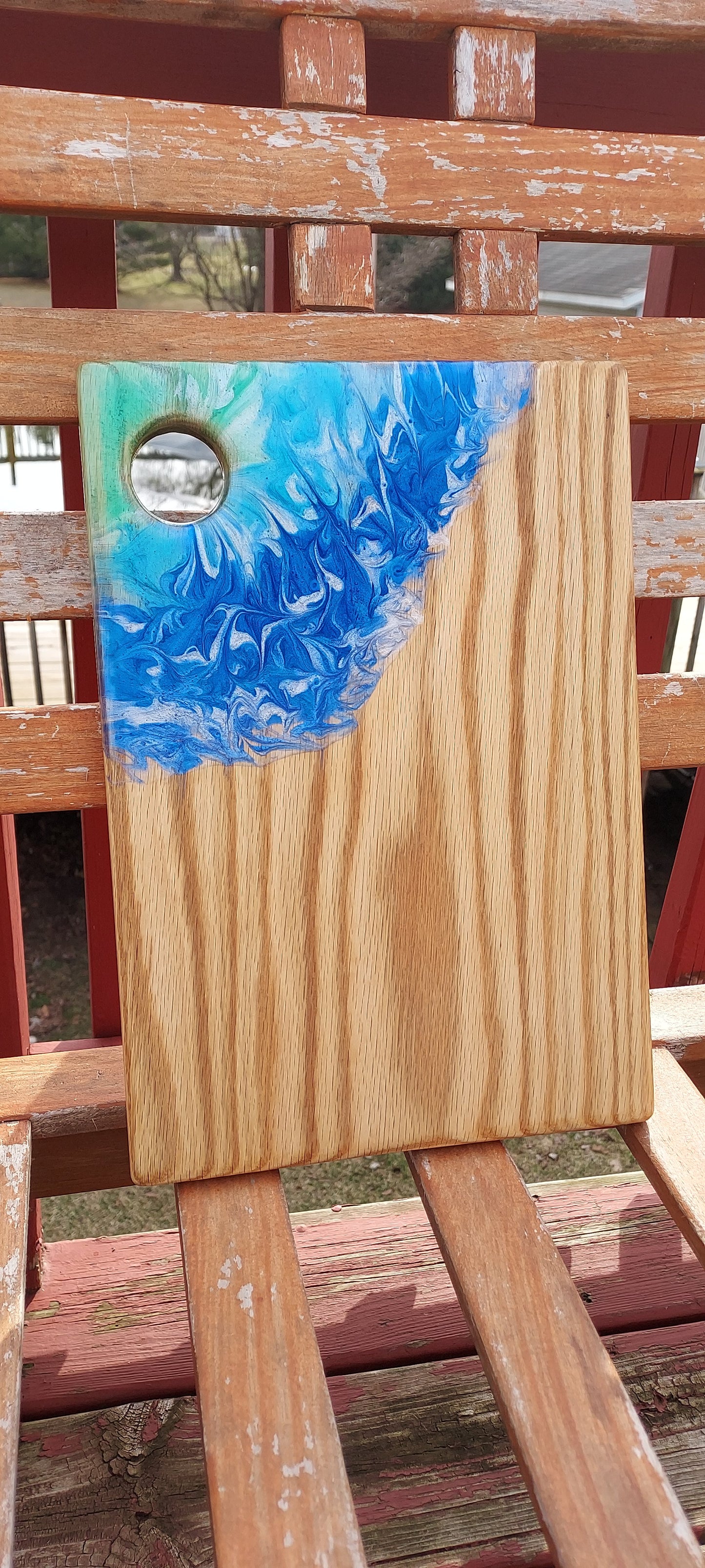 Cutting board with epoxy