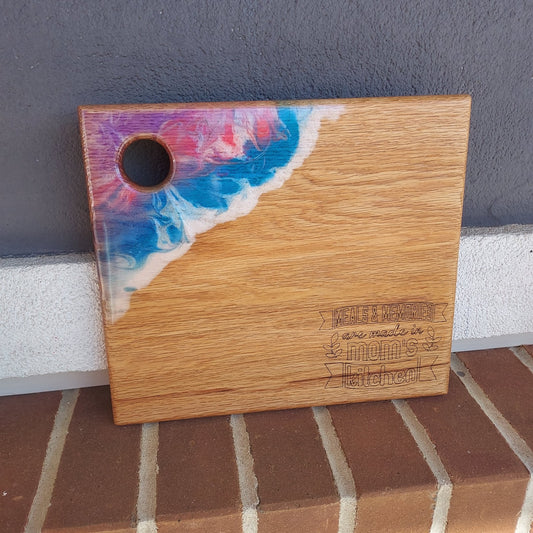 Cutting board with epoxy